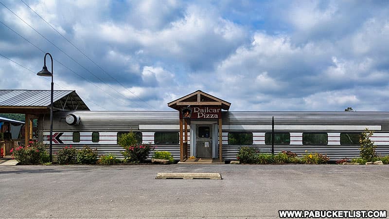 Railcar Pizza in Clearfield County at Doolittle Station.