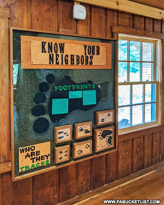 Educational display inside Shaver's Creek Environmental Center.