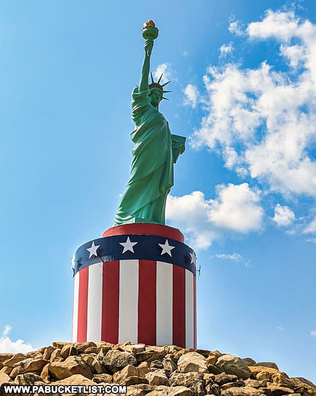 Statue of Liberty replica at Peace Park in Tionesta Pennsylvania.