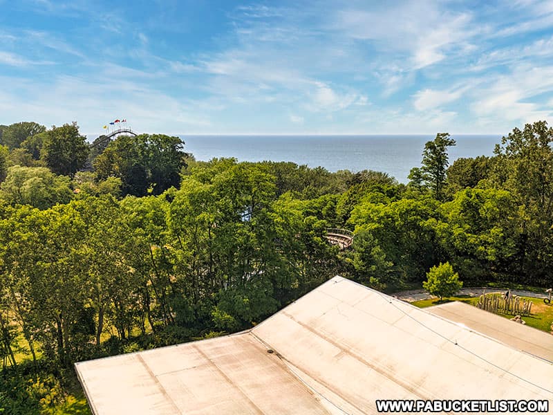View of Lake Erie from the observation tower at the Tom Ridge Environmental Center at Presque Isle State Park.