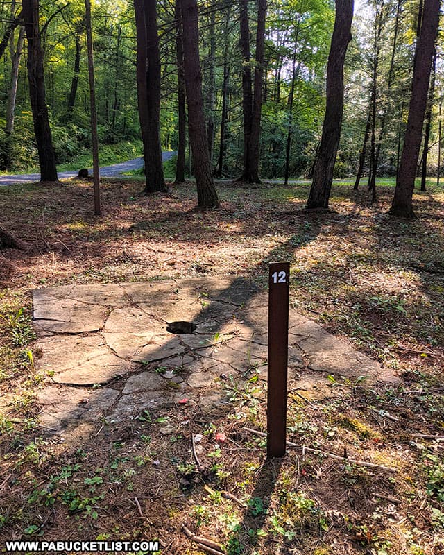 Location of the flag pole at the abandoned Sideling Hill POW Camp in Fulton County.