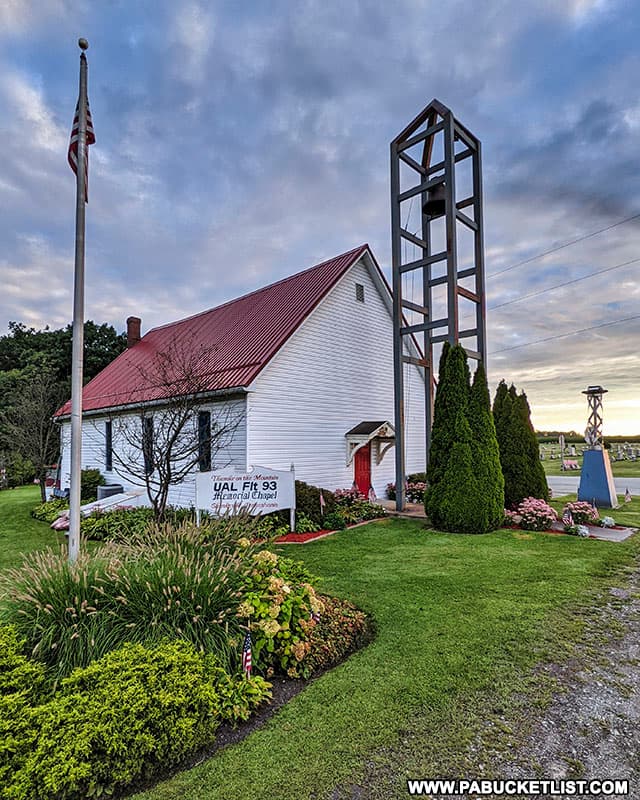 The Flight 93 Memorial Chapel at the intersection of Coleman Station and Stutzmantown roads