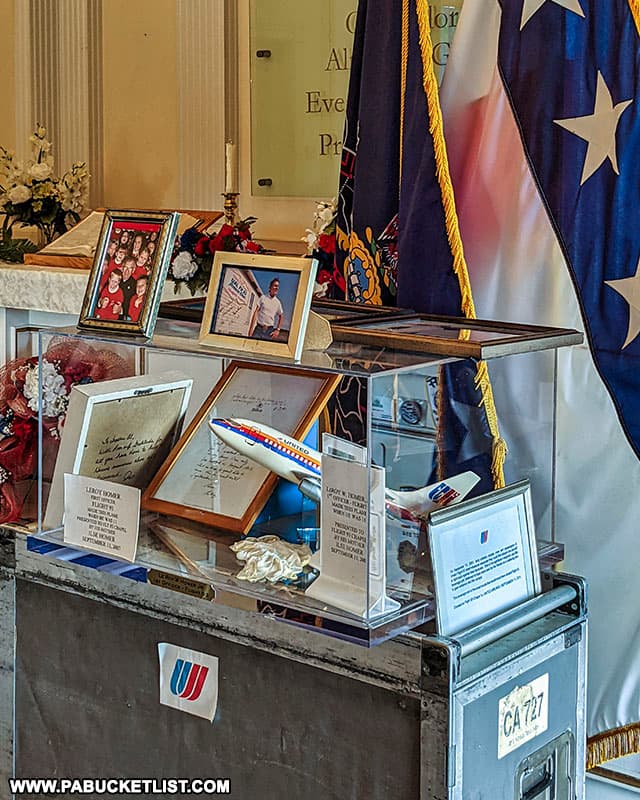 Mementos donated by the family of Flight 93 First Officer First Officer Leroy Homer Jr.