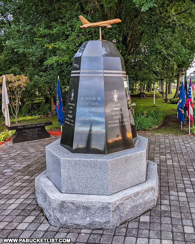 Flight 93 Crew Memorial on the grounds of the Flight 93 Chapel near Shanksville.