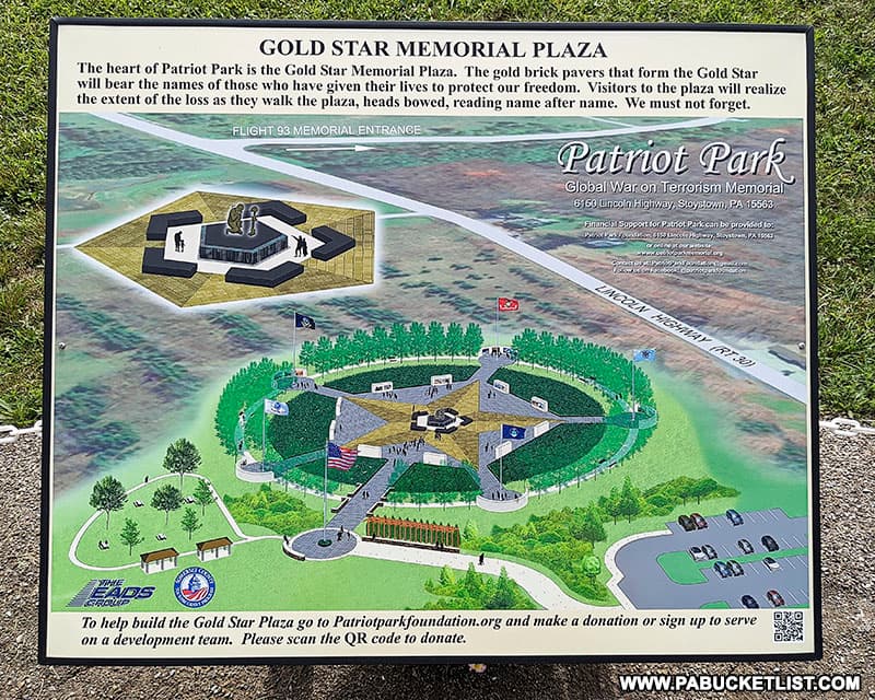An artistic rendition of what the Gold Star Memorial Plaza at Patriot Park will someday look like.