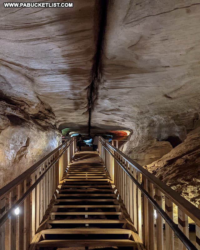 The overhead Grand Canyon of Laurel Caverns.