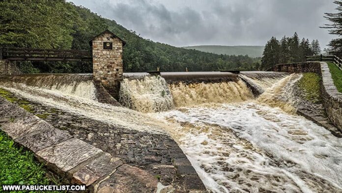 The spillway at Greenwood Furnace State Park on 9.1.2021