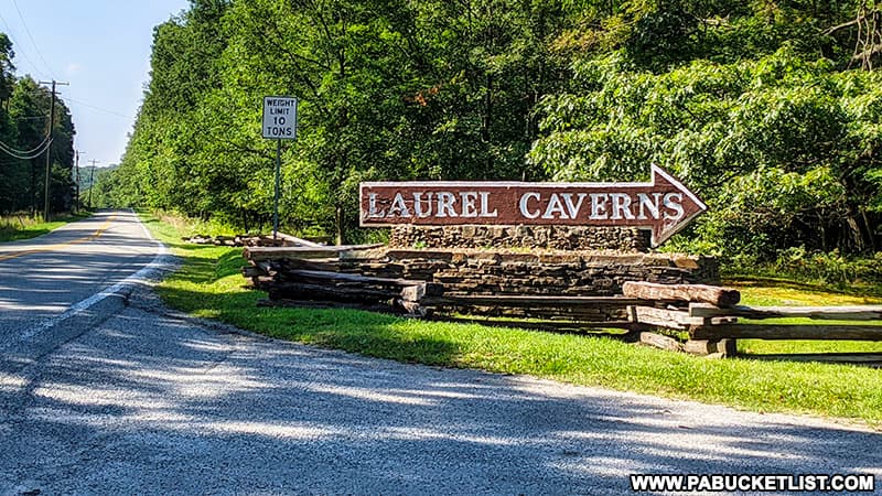 Laurel Caverns entrance along Skyline Drive in Fayette County.