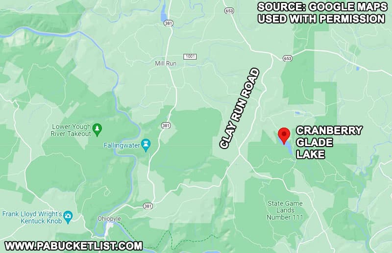 How to find Cranberry Glade Lake in western Somerset County, PA.