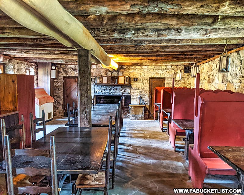 Inside the tavern at Old Bedford Village.