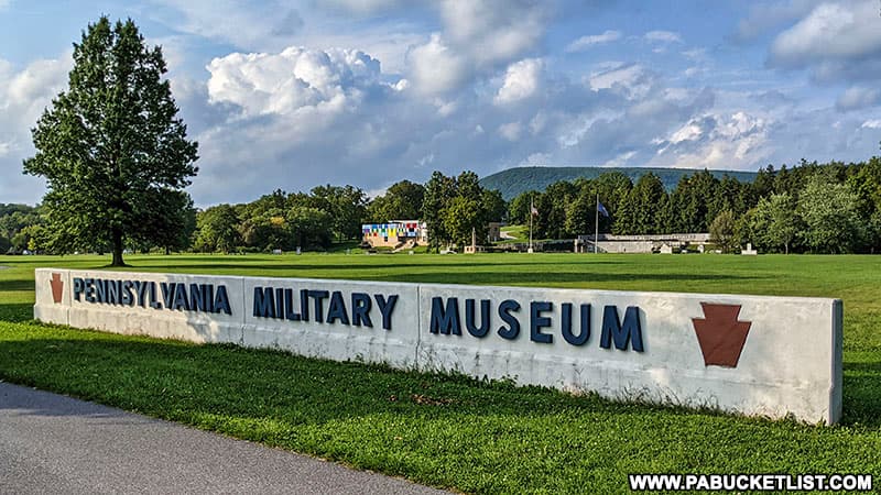Pennsylvania Military Museum sign along Business Route 322 in Boalsburg.