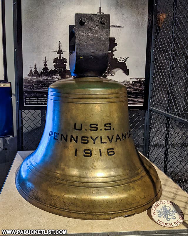 USS Pennsylvania bell at the Pennsylvania Military Museum.
