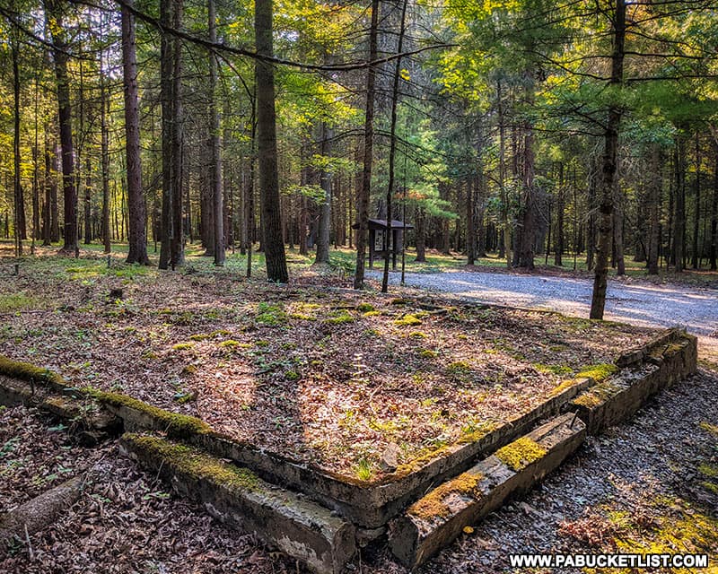 Remnants of a barracks at the former Sideling Hill POW Camp in Fulton County, PA.