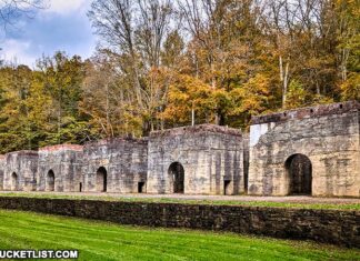 The abandoned lime kilns at Canoe Creek State Park.