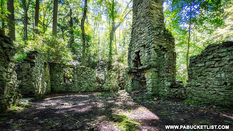 The beautiful stone ruins of the former McGinnis Road and Gun Club in Westmoreland County, PA.