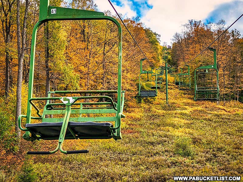 The abandoned ski resort at Denton Hill State Park in October of 2021.