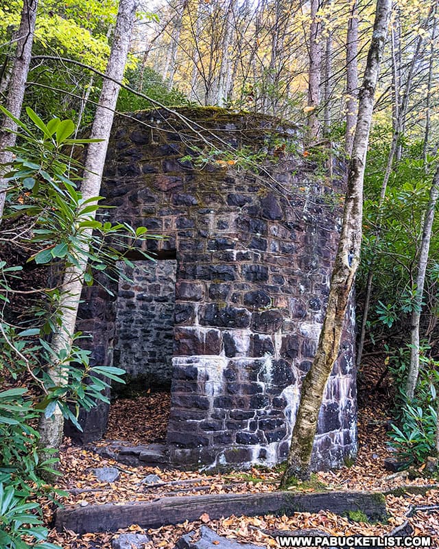 Abandoned tower near Luke's Falls along the Lehigh Gorge Rail Trail.