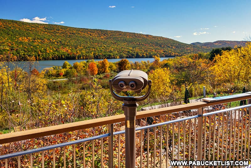 Fall foliage views from the Nature Inn at Bald Eagle State Park in Centre County, PA.