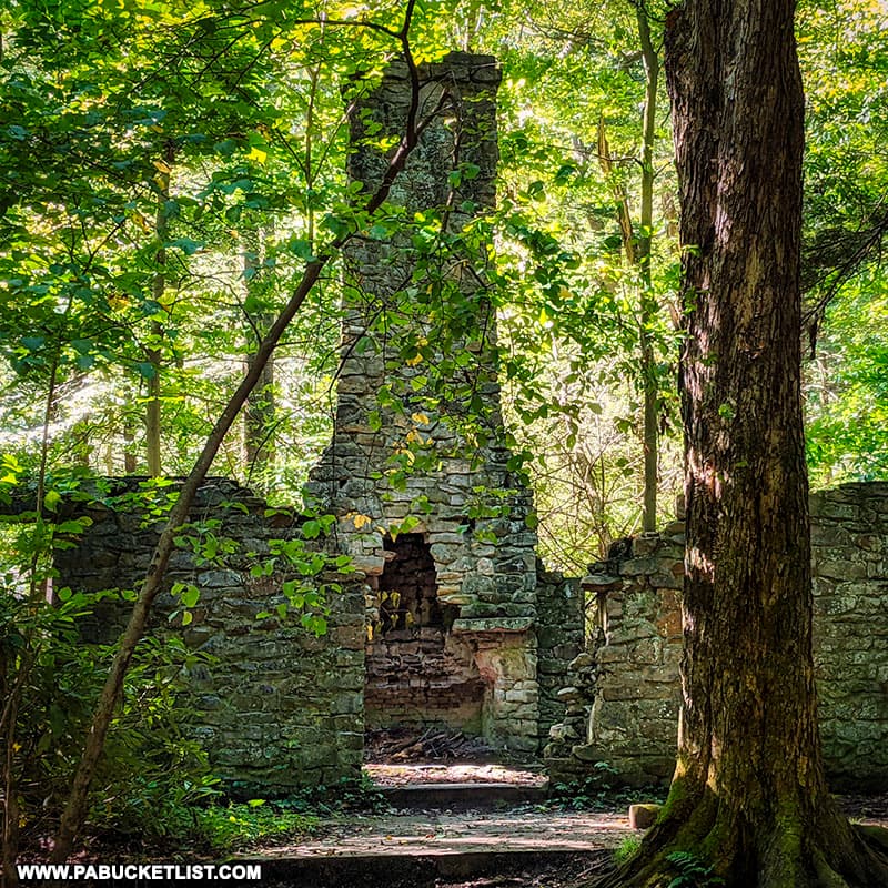 Remains of the McGinnis Rod and Gun Club on land that is now part of Linn Run State Park.