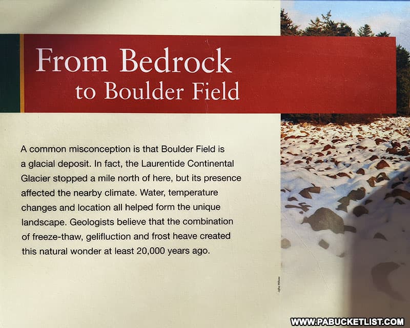 History of the Boulder Field at Hickory Run State Park.