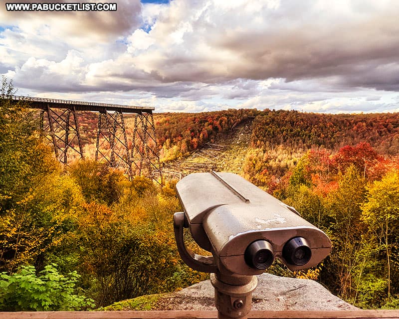 Kinzua Bridge skywalk as viewed from one of the viewing platforms.