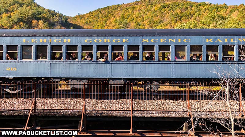 Coach car on the Lehigh Gorge Scenic Railway.