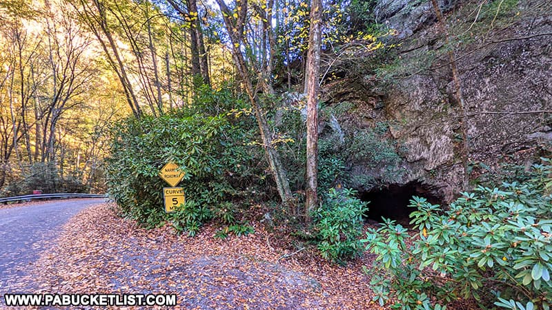 Entrance to the abandoned tunnel along Rockport Road at Lehigh Gorge State Park.