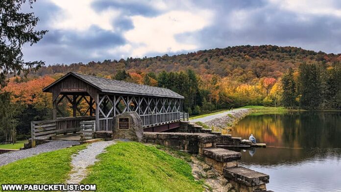 Covered Bridge along the Marilla Bridges Trail near Bradford, Pennsylvania.