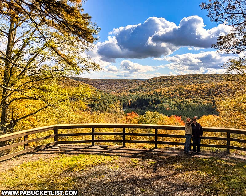A perfect fall day for selfies at the RB Winter State Park scenic overlook.