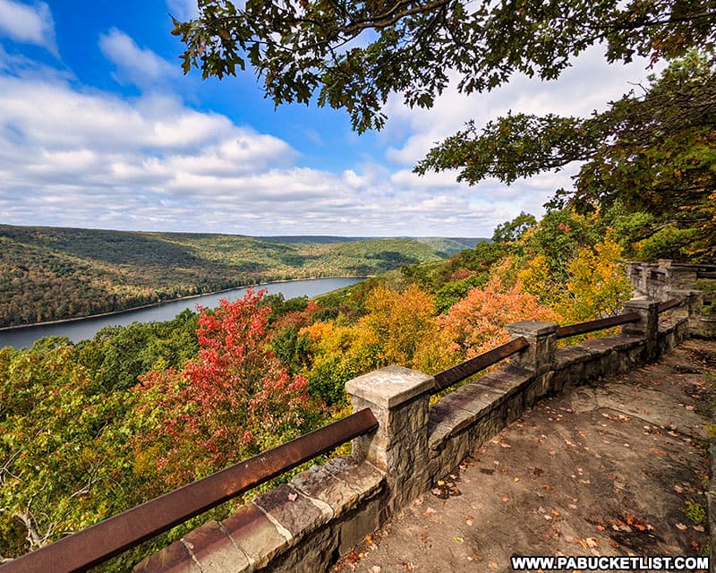 Looking north over the Allegheny Reservoir from Rimrock Overlook in Warren County.