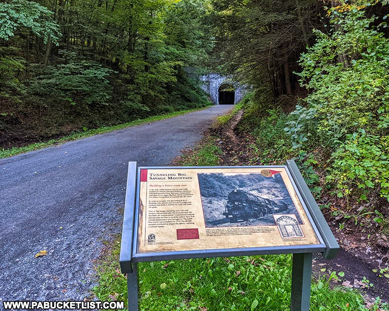 Approaching the northern portal of the Big Savage Tunnel along the Great Allegheny Passage.