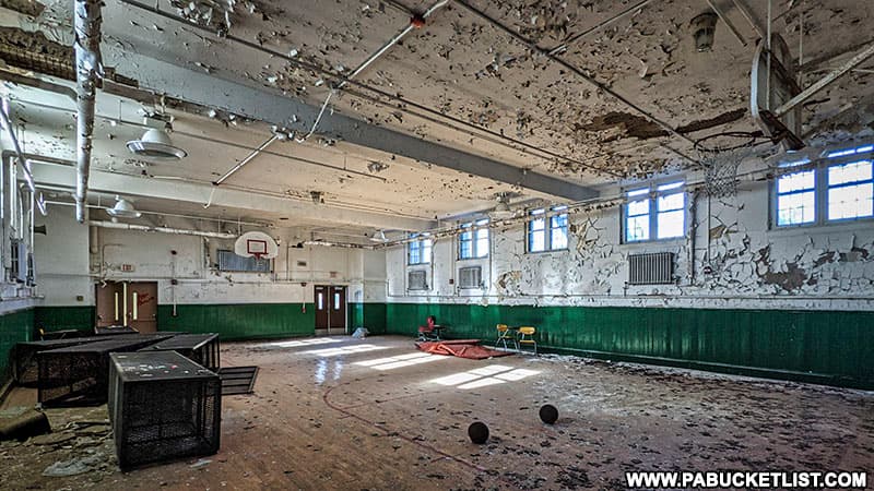 Basketball court beneath the Cresson Sanatorium.