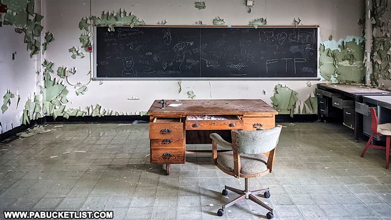 Old classroom at the former Cresson Sanatorium.