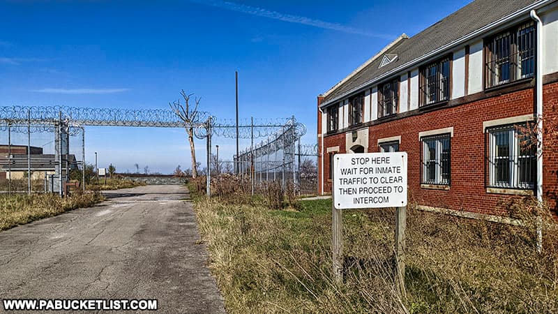Prison gates at the former Cresson Sanatorium which later became Cresson State Prison.