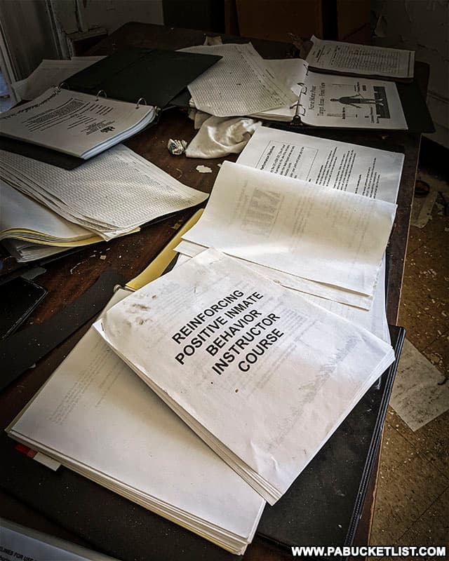 Reinforcing Positive Inmate Behavior handbook inside the former Cresson Sanitorium and later Cresson State Prison.