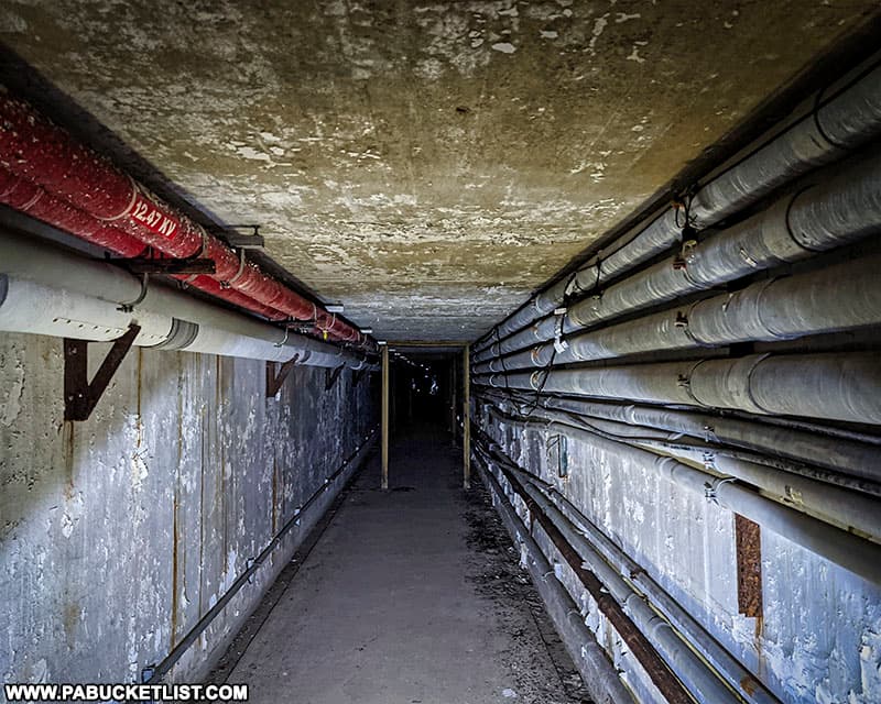 Inside one of the utility tunnels at the Cresson Sanatorium.