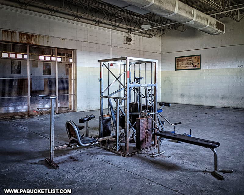 Universal gym inside the former Cresson Sanatorium.