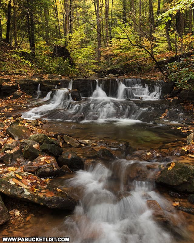 Downstream view of Fish Run Falls near Linn Run State Park.