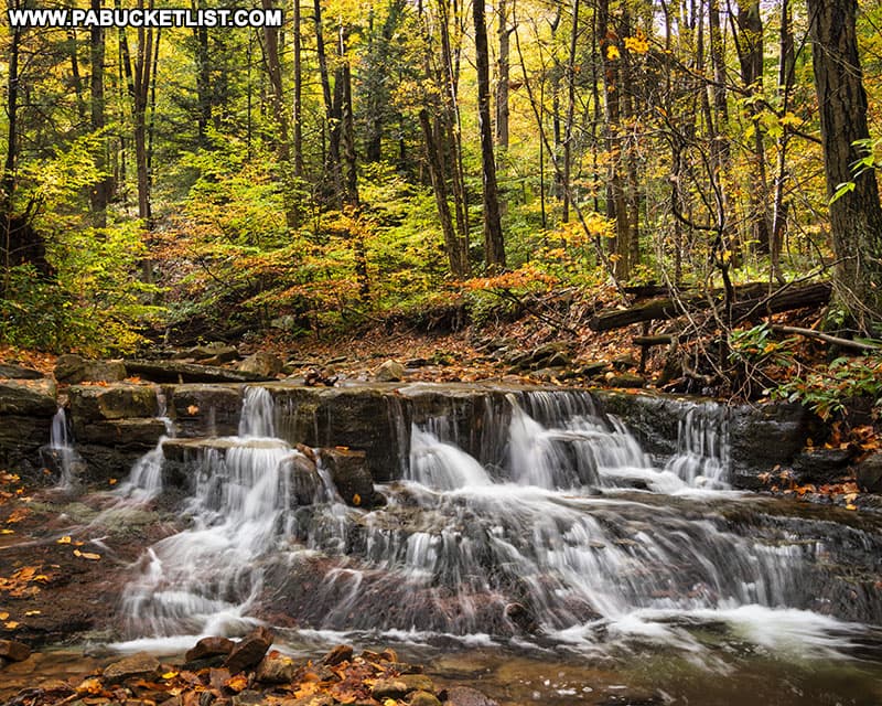 Fish Run Falls on an October afternoon in the Forbes State Forest.