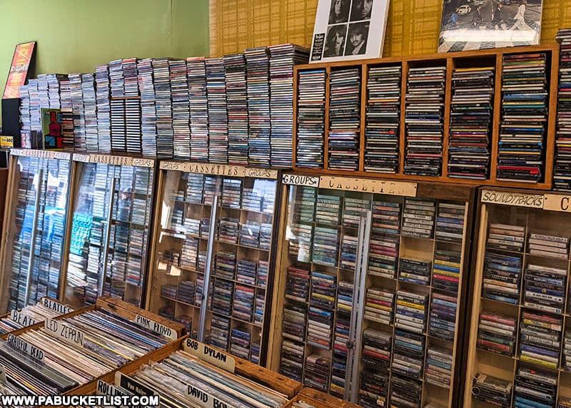 Some of the cassettes for sale at George's Song Shop.