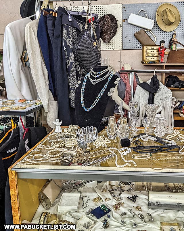 Vintage clothing and jewelry at the Jonnet Flea Market along Route 22 in Blairsville, PA.