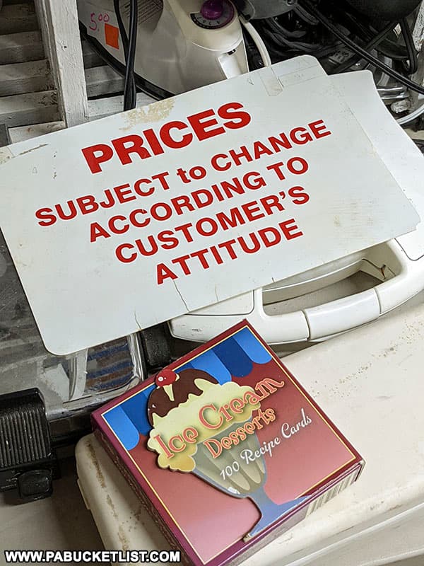 Prices Subject to Change sign at the Jonnet Flea Market in Blairsville PA.