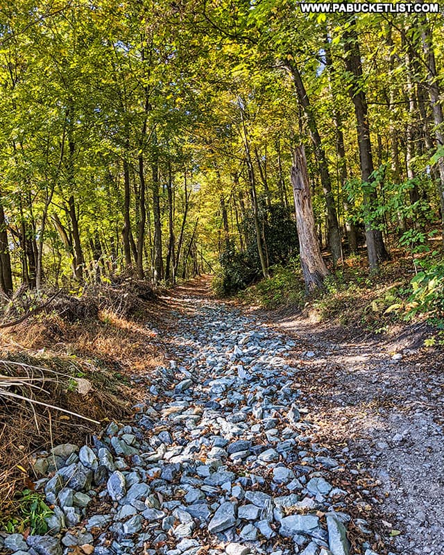 The rocky Mount Pisgah Trail in Jim Thorpe, Pennsylvania.