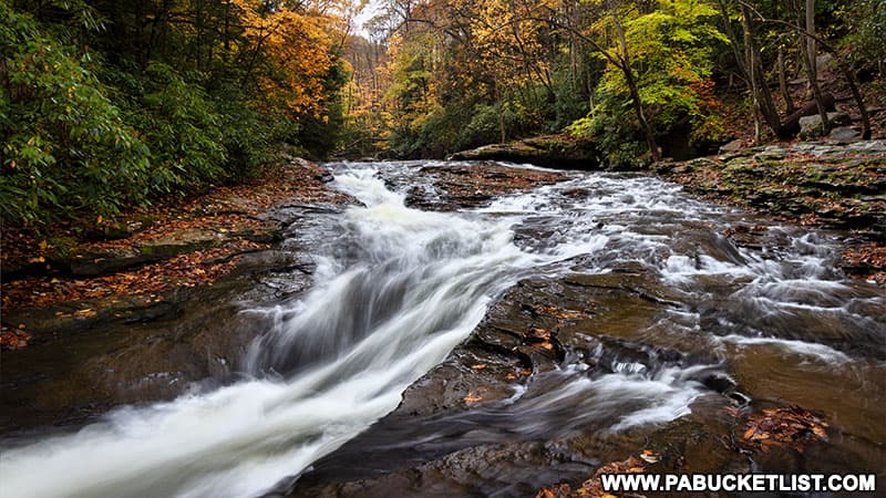 The Natural Water Slides at Ohiopyle State Park in October.