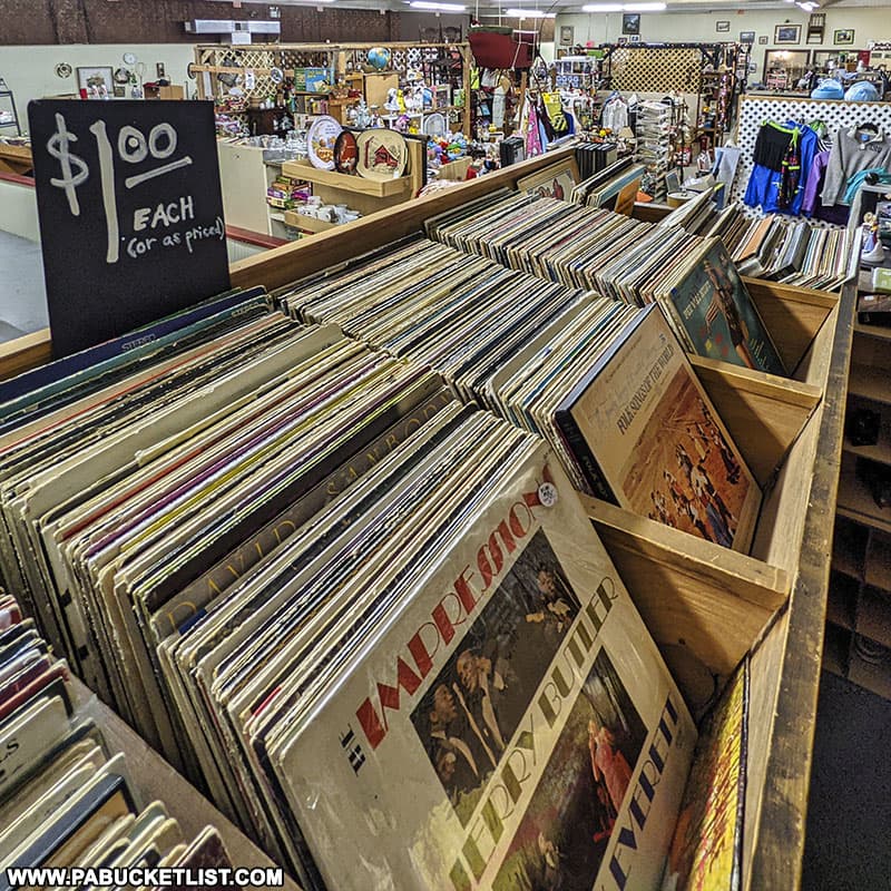 Vintage albums for sale at the Plaza Centre antique gallery and flea market in Bellefonte, PA.
