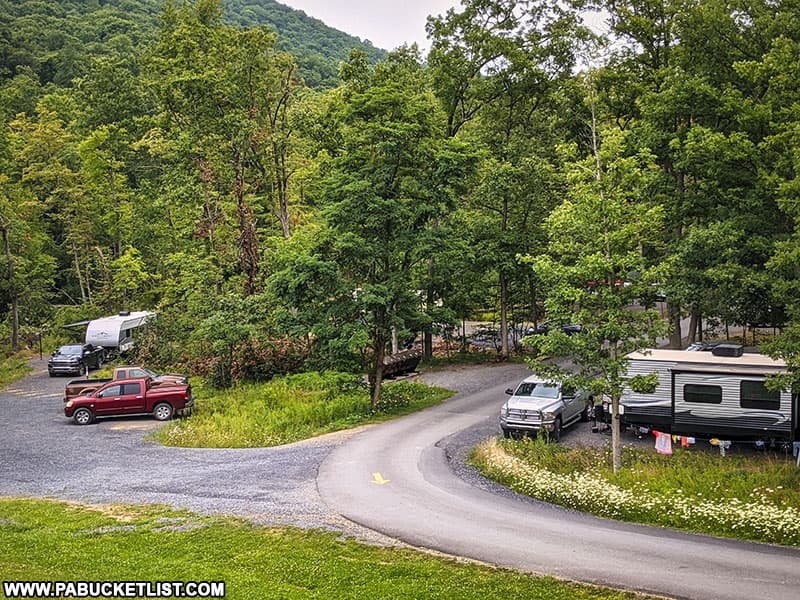 Campground at Poe Valley State Park in Centre County Pennsylvania.