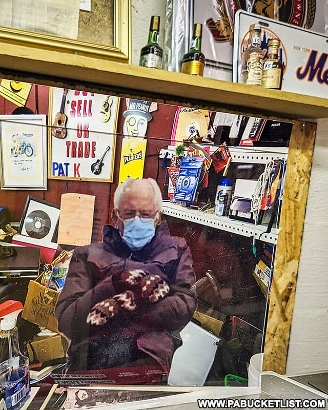 Bernie Sanders paying a visit to the Jonnet Flea Market in Blairsville, Pennsylvania.