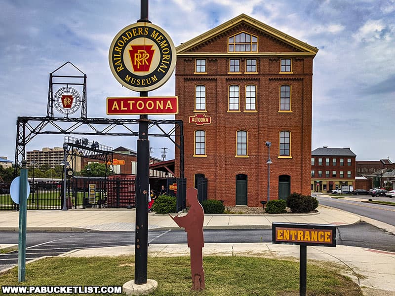 Exterior of the Altoona Railroaders Memorial Museum in Blair County Pennsylvania.