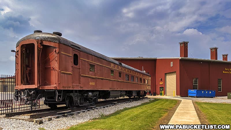 Pennsylvania Railroad dining car on exhibit at the Altoona Railroaders Memorial Museum