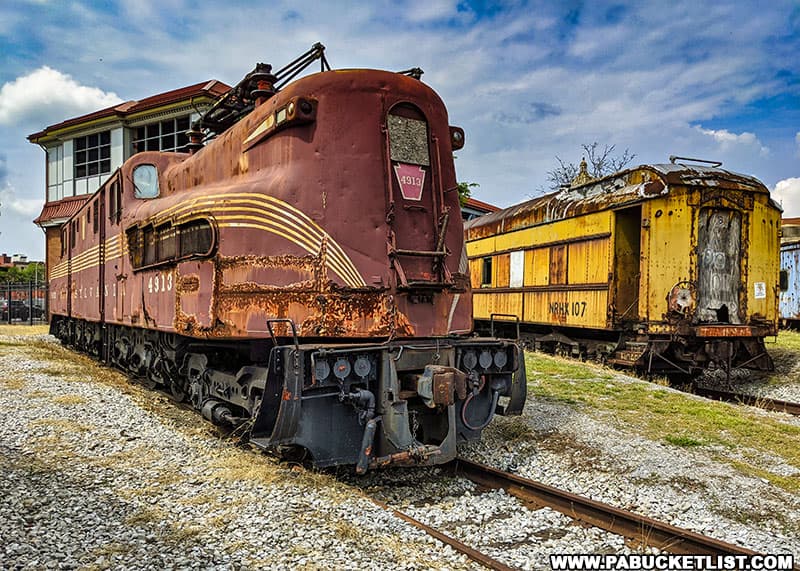 Pennsylvania Railroad engine on display outside the Altoona Railroaders Memorial Museum